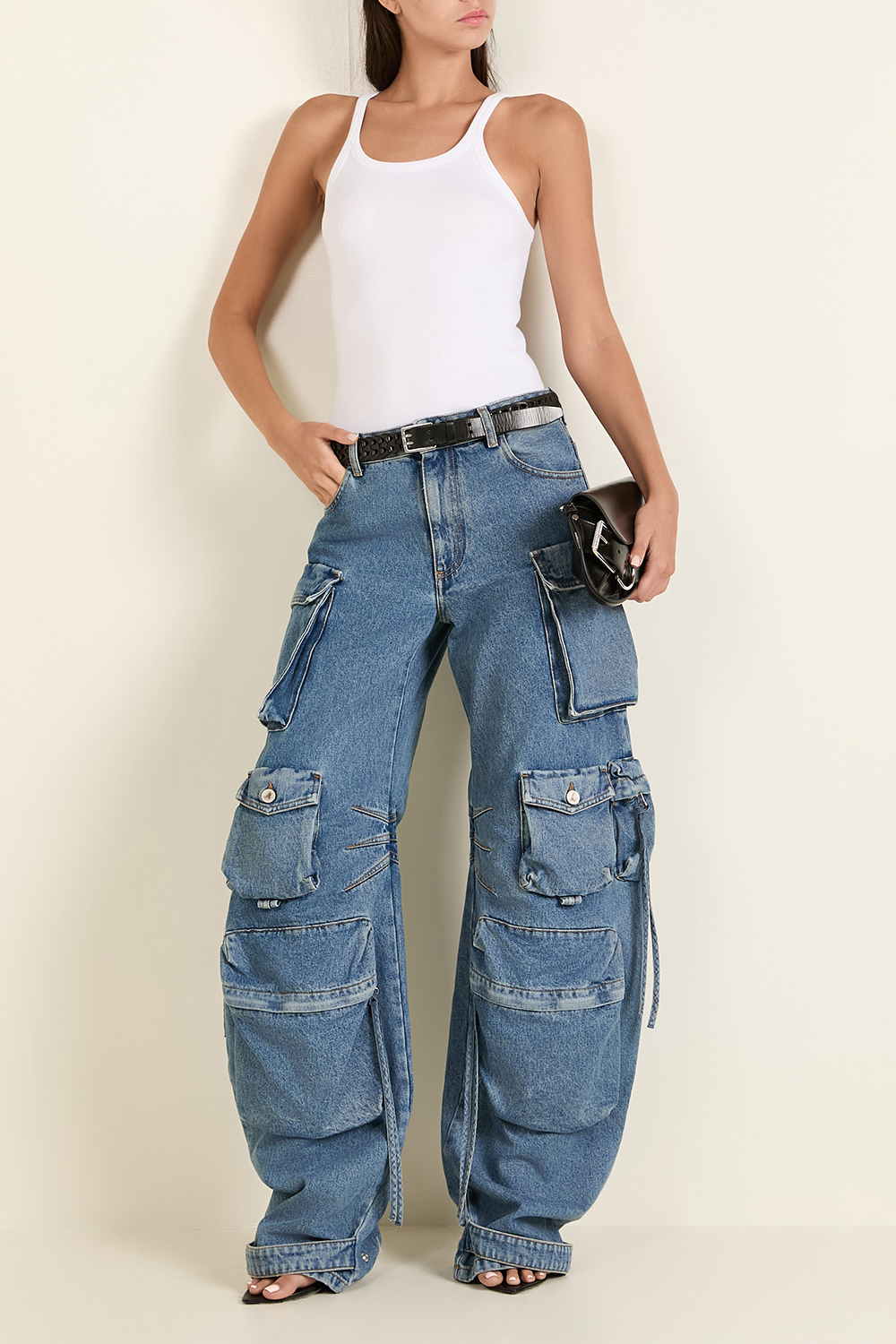 מכנסי ג'ינס קרגו פרן